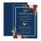 50th Wedding Anniversary Burgundy Floral Navy Blue