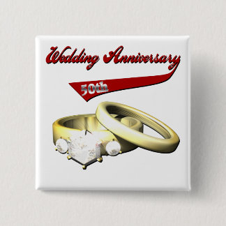 50th Wedding Anniversary Button