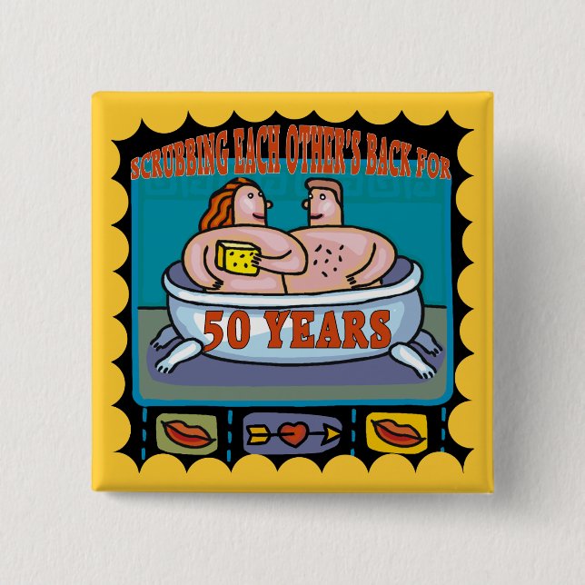 50th Wedding Anniversary Button (Front)