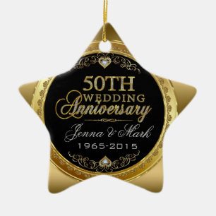 50th Wedding Anniversary Ceramic Ornament