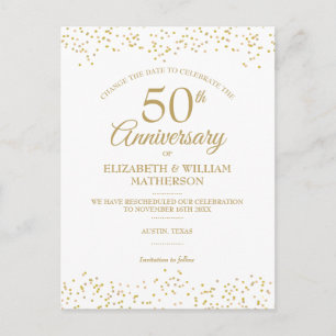 50th Wedding Anniversary Change the Date Announcement Postcard
