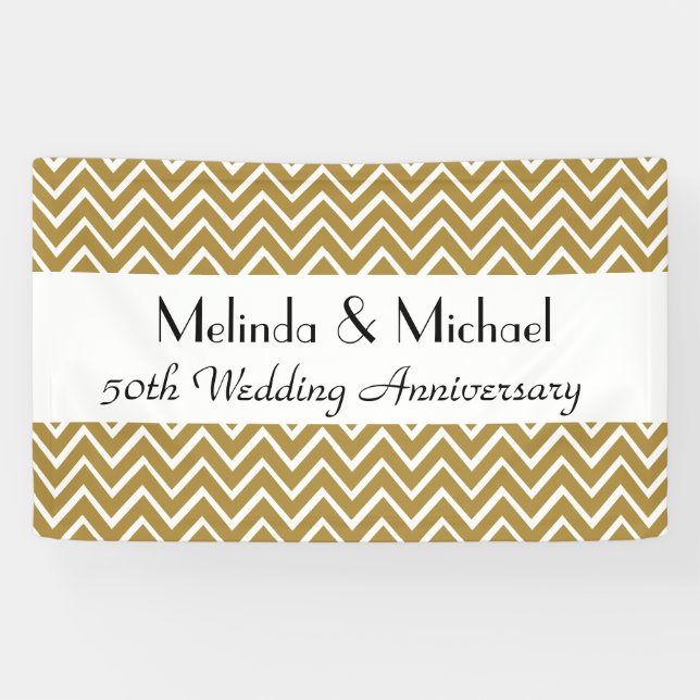 50th Wedding Anniversary Chevron Choose Your Banner (Horizontal)