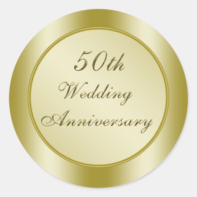 50th Wedding Anniversary Classic Round Sticker (Front)
