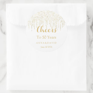 50th Wedding Anniversary Classic Round Sticker