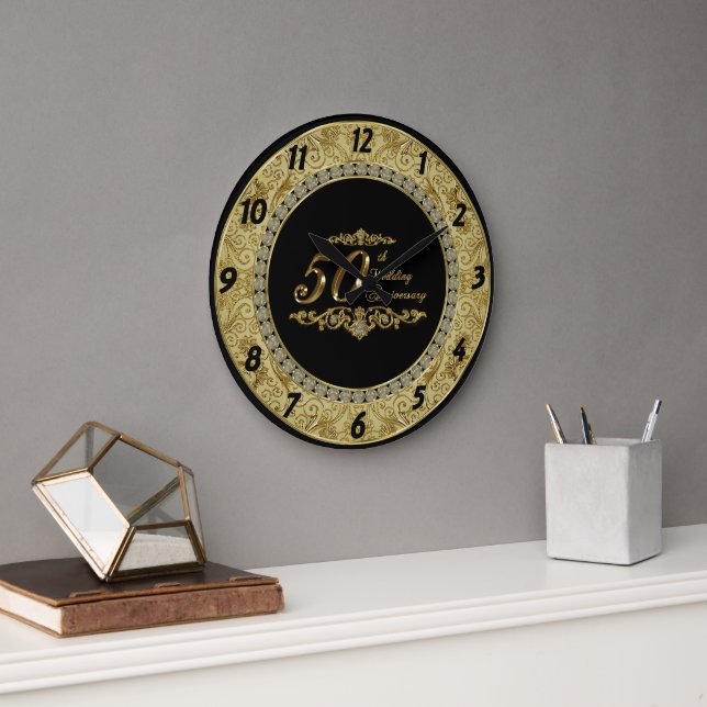 50th Wedding Anniversary Clock (Office)