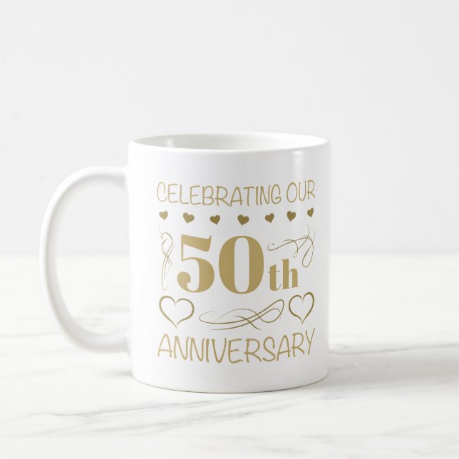 50th Wedding Anniversary Coffee Mug (Left)