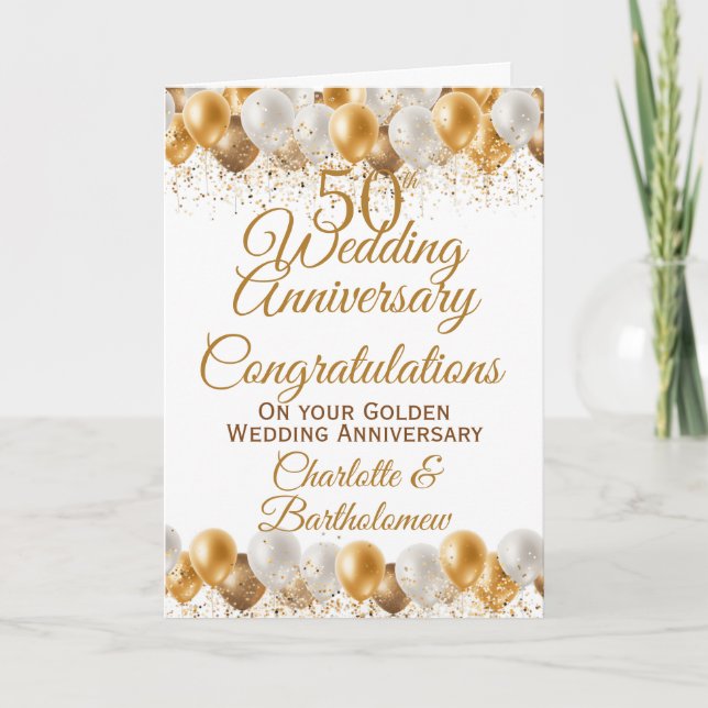 50th Wedding Anniversary Congratulations Card (Front)