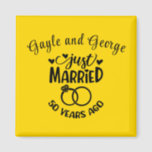 50th Wedding Anniversary Custom Names Magnet<br><div class="desc">Commemorate your fiftieth wedding anniversary with this golden background,  custom magnet. Personalize the names in black text to your own or the couple celebrating this milestone. Great idea for a party favour too!</div>