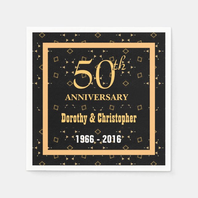 50th Wedding Anniversary Customizable V02 Napkin (Front)