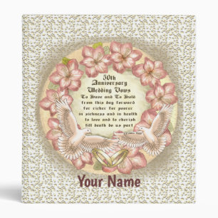 50th Wedding Anniversary Doves binder