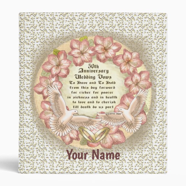 50th Wedding Anniversary Doves custom binder (Front)