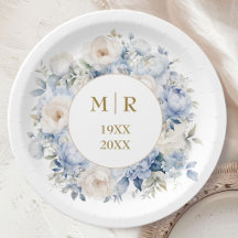 50th Wedding Anniversary Dusty Blue Gold