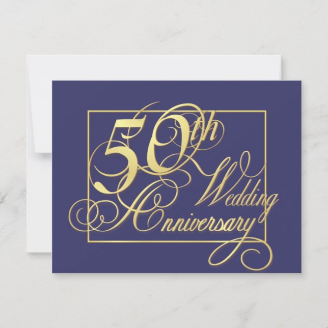 50th Wedding Anniversary - Economy Special Invitation (Front)