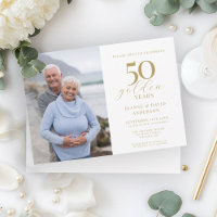 50th Wedding Anniversary Elegant 50 Gold Photo 