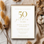 50th Wedding Anniversary Elegant 50 Golden Years Invitation<br><div class="desc">Toast to 50 years of love with our custom 70th wedding anniversary invitations! Elegant script in gold tones adds a touch of luxury to your celebration. Cheers to lasting love!</div>