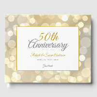 50th Wedding Anniversary Elegant Gold Bokeh