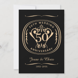 50th Wedding Anniversary Flat Greeting Card