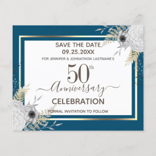 50th Wedding Anniversary Floral Save the Date