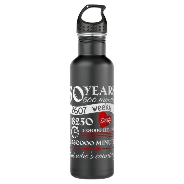 50th Wedding Anniversary Gift 50 Years but Who's C 710 Ml Water Bottle (Front)