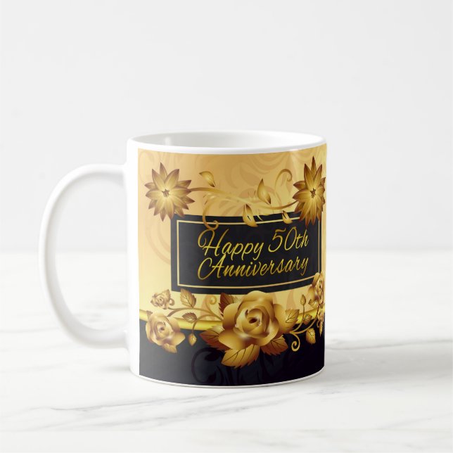 50th Wedding Anniversary Gift Mug (Left)