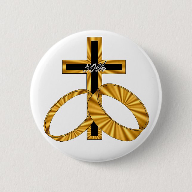 50th Wedding Anniversary Gifts 2 Inch Round Button (Front)