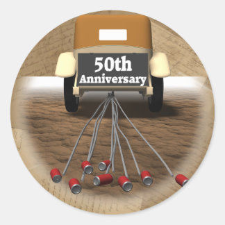 50th Wedding Anniversary Gifts Classic Round Sticker