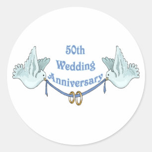 50th wedding anniversary gifts t classic round sticker