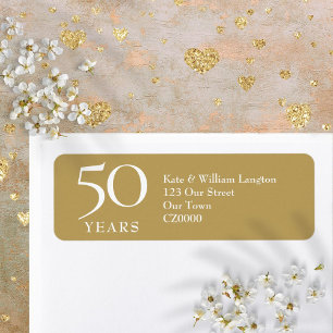50th Wedding Anniversary Gold Address