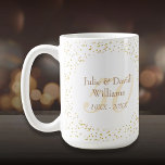 50th Wedding Anniversary Gold Dust Confetti Coffee Mug<br><div class="desc">Beautifully personalized with your names and dates over a delicate 50 (or monogram initial) on a delicate gold dust confetti background. Designed by Thisisnotme©</div>