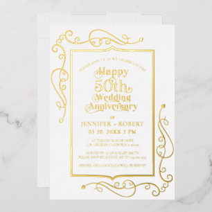 50th Wedding Anniversary Gold Frame