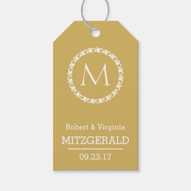 50th Wedding Anniversary Gold Guest Favour Gift Tags (Front)