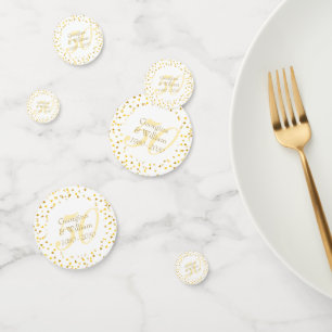 50th Wedding Anniversary Gold Hearts Confetti