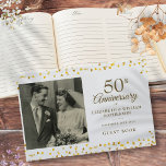 50th Wedding Anniversary Gold Hearts Photo Guest Book<br><div class="desc">Featuring romantic gold hearts confetti,  this chic botanical 50th wedding anniversary guest book can be personalized with your special photo and anniversary information in elegant gold text. Designed by Thisisnotme©</div>