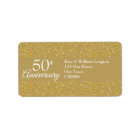 50th Wedding Anniversary Gold Return Address