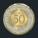 50th Wedding Anniversary Gold White Diamonds Magnet<br><div class="desc">Celebrate your 50th wedding anniversary in style with this exquisite white and gold double heart adorned with stunning faux diamonds. A symbol of enduring love and commitment,  this elegant piece is the perfect way to mark this milestone occasion.</div>