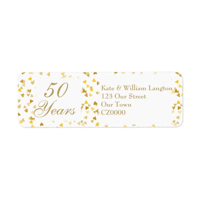 50th Wedding Anniversary Golden Hearts (Front)