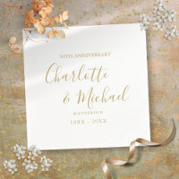 50th Wedding Anniversary Golden Signature Script