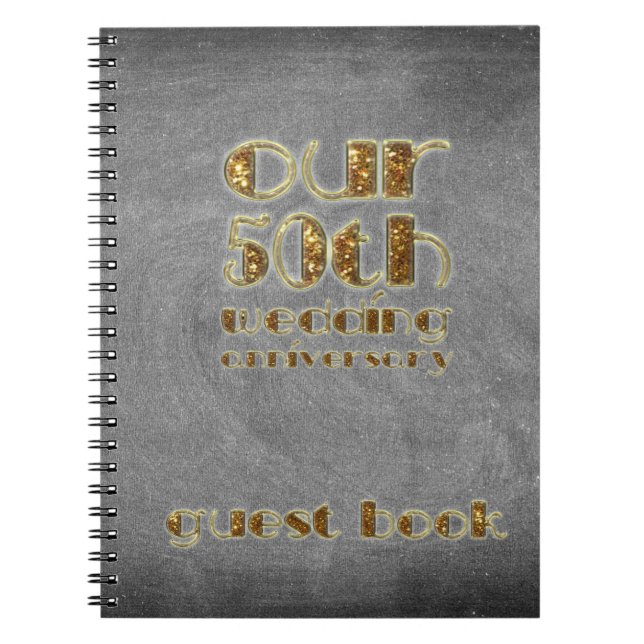 50th Wedding Anniversary Guest Book Chalkboard (Front)