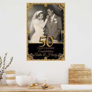 50th Wedding Anniversary Hanging Poster