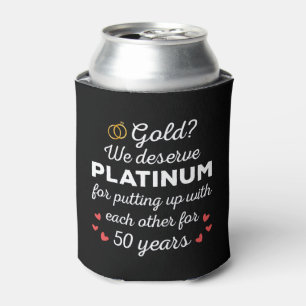 50th Wedding Anniversary I - Gold Funny Couple Can Cooler