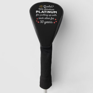 50th Wedding Anniversary I - Gold Funny Couple Golf Head Cover