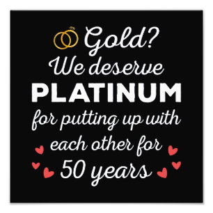 50th Wedding Anniversary I - Gold Funny Couple Photo Print