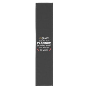 50th Wedding Anniversary I - Gold Funny Couple Short Table Runner