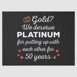 50th Wedding Anniversary I - Gold Funny Couple Tissue Paper