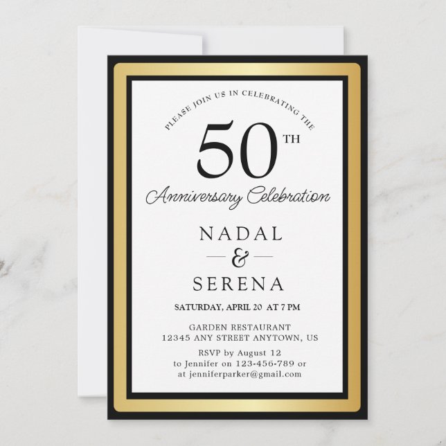 50th Wedding Anniversary Invitation (Front)