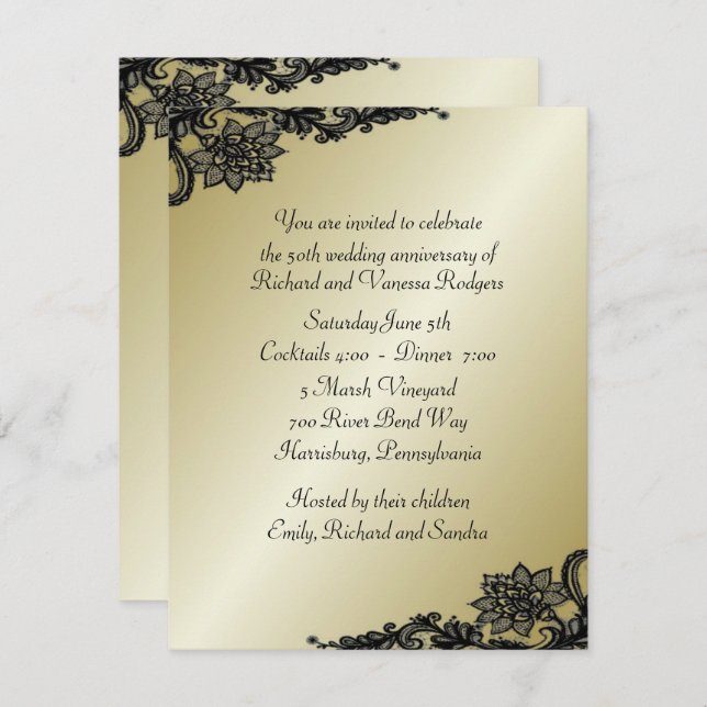50th Wedding Anniversary Invitation (Front/Back)