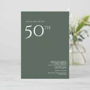 50th Wedding Anniversary Invitation Dusty Green