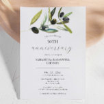 50th Wedding Anniversary Invitations Olive Branch<br><div class="desc">These 50th wedding anniversary invitations feature watercolor olive branches. Use the template fields to add your custom details. Order printed cards online or printable invitations. An elegant choice for events with botanical and garden themes. To see more from this branded olive wedding stationery suite visit https://www.zazzle.com/collections/olive_wedding_theme_stationery_suite-119151338630521792 Unique watercolor art and...</div>