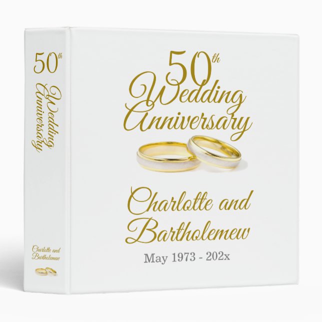 50th Wedding Anniversary Keepsake Binder (Front/Spine)