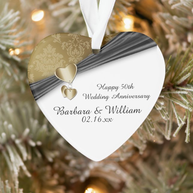 50th Wedding Anniversary Keepsake Ornament (Tree)